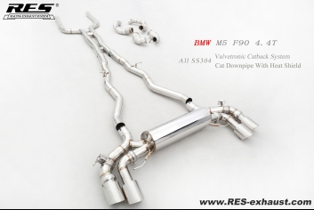 BMW M5 F90 4.4T  All SS304 / Cat Downpipe With Heat Shield  All SS304 / Valvetronic Catback System